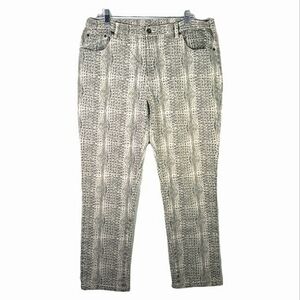 Diane Gilman DG2 Snake Skin Print Jeans Size 14